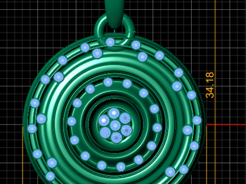 Gold circle pendant 3D Print Model