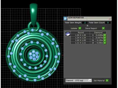 Gold circle pendant 3D Print Model
