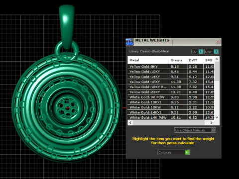 Gold circle pendant 3D Print Model