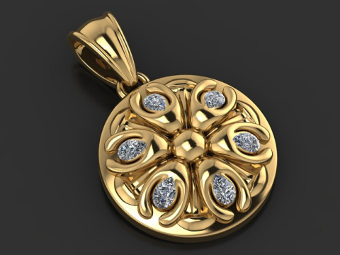 Gold pendant 3D Baskı Modeli