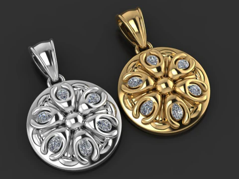 Gold pendant 3D Print Model