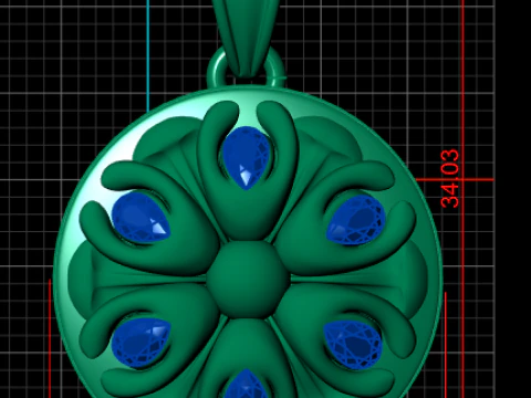 Gold pendant 3D Print Model