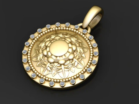Custom gold pendant 3D Print Model