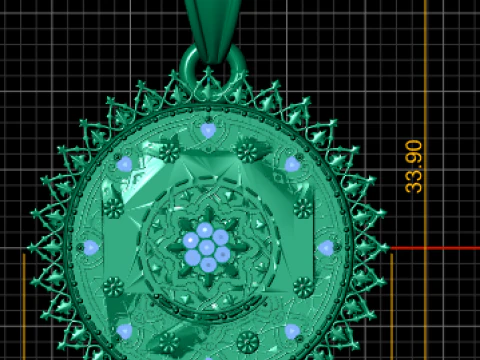 Custom gold pendant 3D Print Model