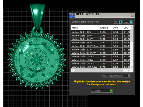 Custom gold pendant 3D Print Model