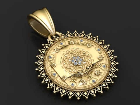 Custom gold pendant 3D Print Model