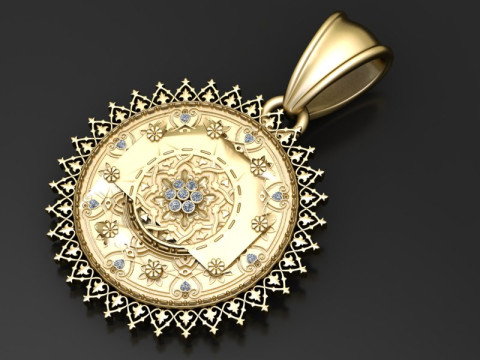 Custom gold pendant Modello di stampa 3D