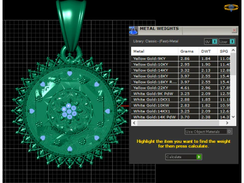 Custom gold pendant 3D Print Model