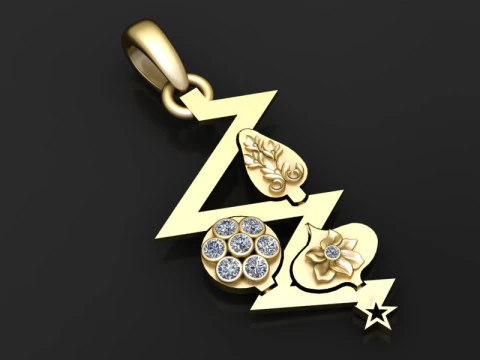 Liontin aksesori mewah Model Cetak 3D