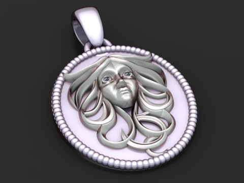 Sculpted gold pendant 3D Print Model