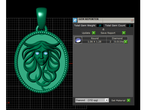 Sculpted gold pendant 3D Print Model