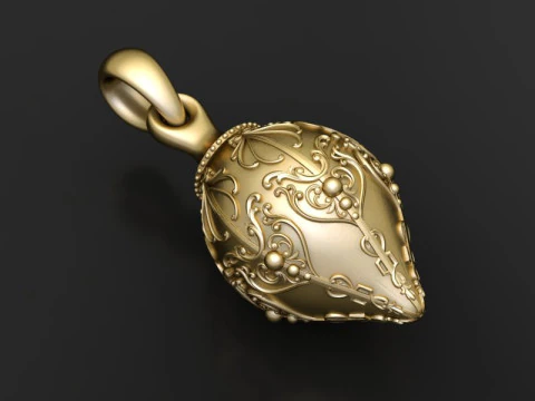 Gold egg pendant 3D Print Model