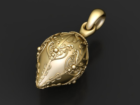 Gold egg pendant Modèles 3D en vedette