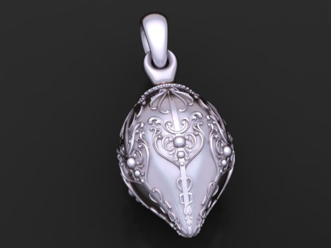 Gold egg pendant Modèles 3D en vedette