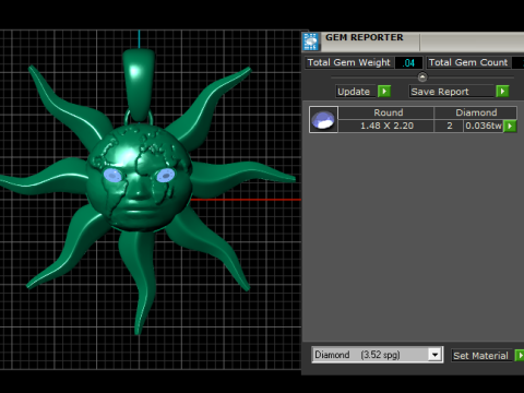 Gold sun pendant 3D Print Model