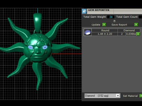 Gold sun pendant 3D Print Model
