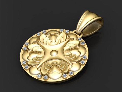 Gold pendant 3D Print Model
