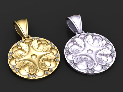Gold pendant 3D Print Model