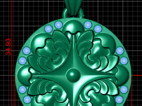 Gold pendant 3D Print Model