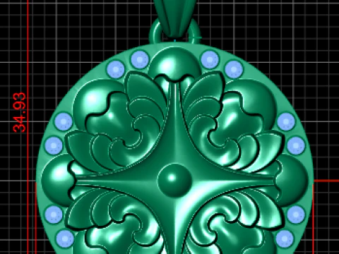Gold pendant 3D Print Model