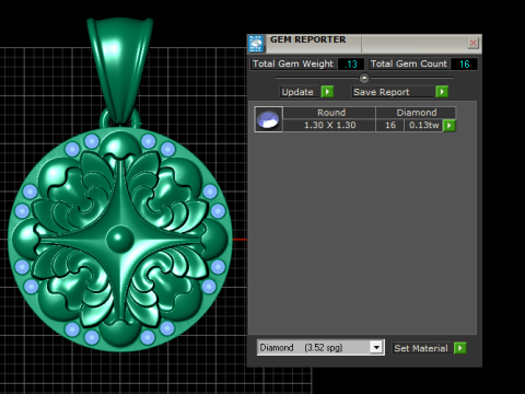 Gold pendant 3D Print Model