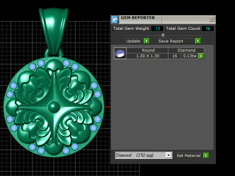 Gold pendant 3D Print Model