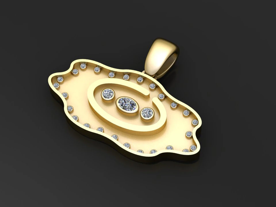 Gold pendant dseign 3D Print Model .c4d .max .obj .3ds .fbx .stl .blend 