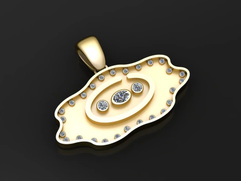Gold pendant dseign 3D Print Model