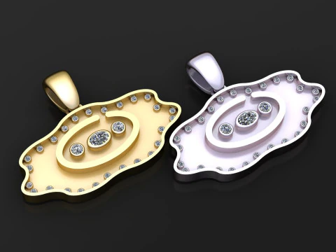 Gold pendant dseign 3D Print Model