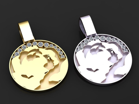 Gold couple pendant 3D 打印模型