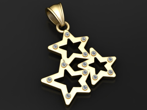 Gold star pendant 3D 打印模型
