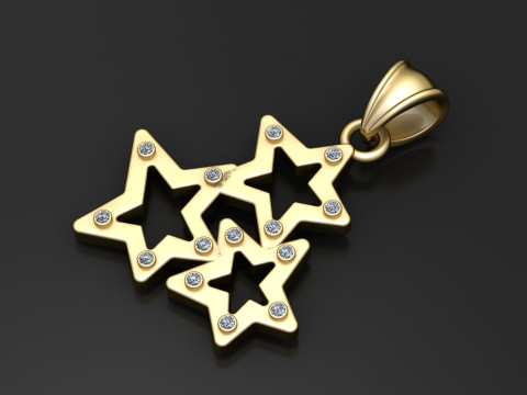Gold star pendant Model Cetak 3D