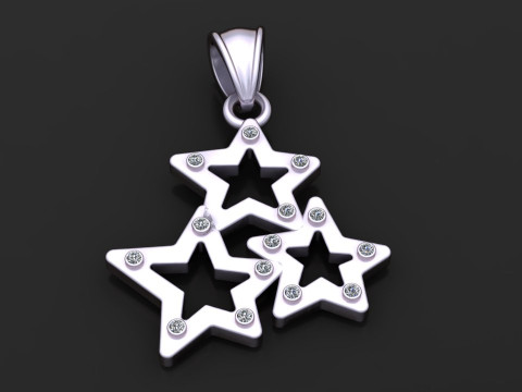 Gold star pendant Model Cetak 3D