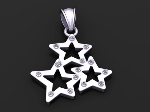 Gold star pendant 3D Print Model