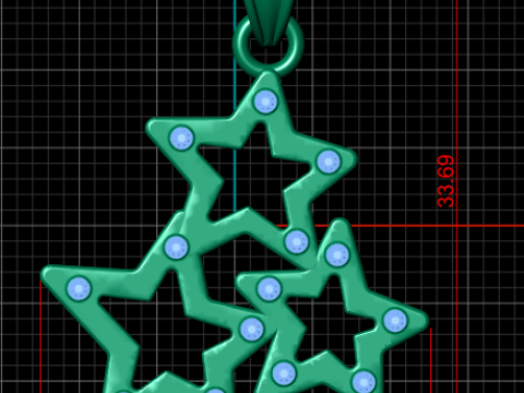 Gold star pendant Model Cetak 3D