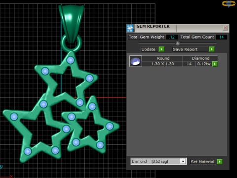 Gold star pendant Model Cetak 3D
