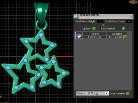 Gold star pendant 3D Print Model