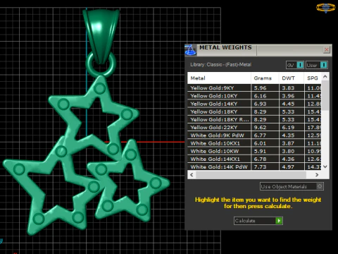 Gold star pendant 3D Print Model
