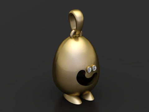 Gold character pendant 3D 打印模型
