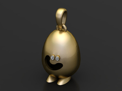 Gold character pendant 3D Print Model