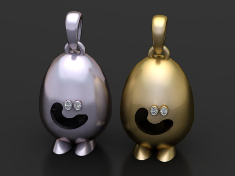 Gold character pendant 3D Print Model