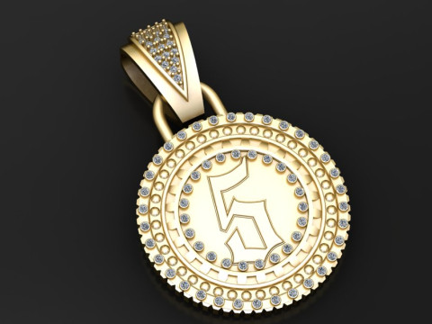 Gold monogram pendant 3D Принт Модель