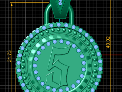 Gold monogram pendant 3D 打印模型