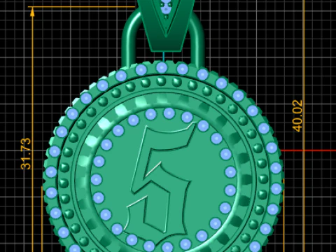 Gold monogram pendant 3D Print Model