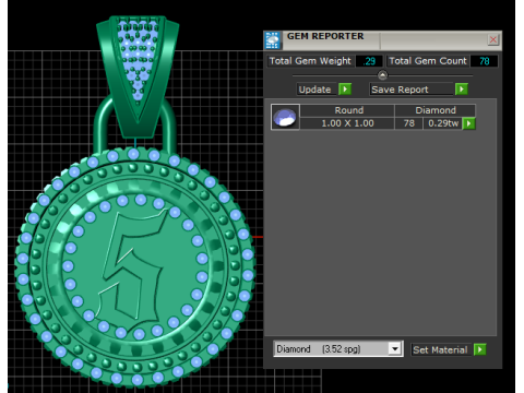 Gold monogram pendant 3D 打印模型