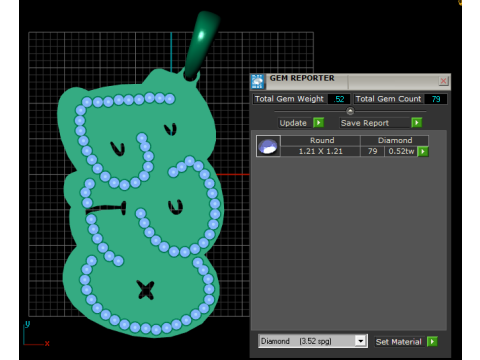 Gold bear pendant 3D Print Model