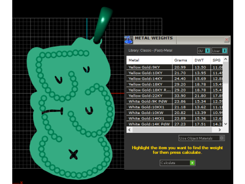 Gold bear pendant 3D Print Model