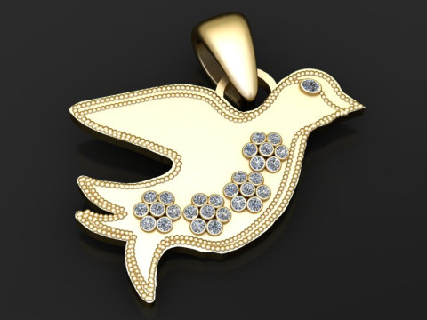 Gold bird pendant 3D 打印模型