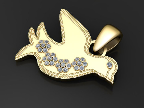 Gold bird pendant 3D Print Model
