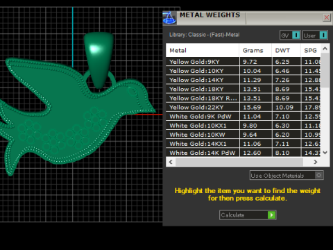 Gold bird pendant 3D Print Model